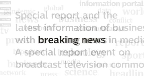 Headline News International Media Breaking News Information Abstract Concept Internet — Stock Video