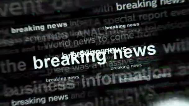 Headline News International Media Breaking News Information Abstract Concept News — Video