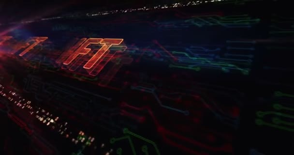 Símbolo Não Fungível Holograma Token Dos Collectibles Digitais Nft Aparece — Vídeo de Stock