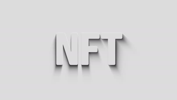 Nft Non Fungible Token Цифрові Колекційні Символи Природною Тінню Кібертехнологічна — стокове відео