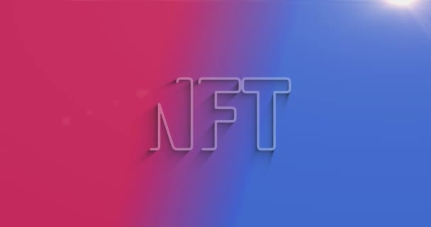 Token Não Fungível Nft Símbolo Colecionáveis Digitais Com Sombra Natural — Vídeo de Stock