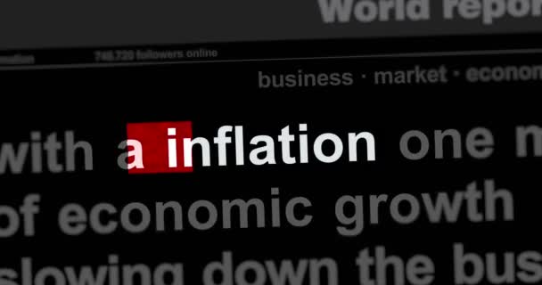 News Titles International Web Media Inflation Crisis Economy Business Recession — Stock video