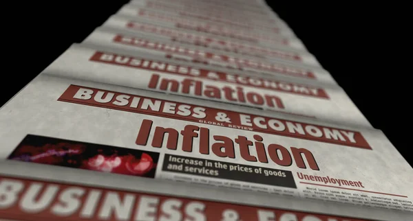 Інфляція Економіка Безробіття Зростання Цін Газетний Друк Урожай Прес Абстрактна — стокове фото