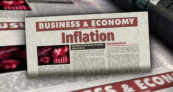 Inflation Economy Unemployment Rising Prices Newspaper Print Vintage Press Abstract — Stock Photo, Image