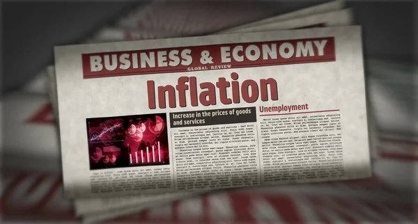 Inflation Economy Unemployment Rising Prices Newspaper Print Vintage Press Abstract — Stock Photo, Image