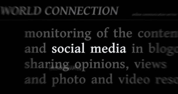 Заголовки Новостей Международных Сми Социальными Сетями Личной Коммуникационной Сетью Абстрактная — стоковое видео
