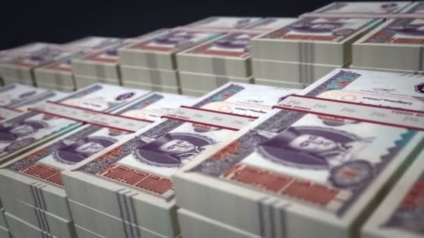 Moğol Togrog Tugrik Banknotları Büyümeye Devam Ediyor Mnt Para Yığınları — Stok video