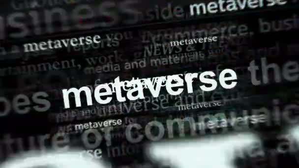 Novinka Mezinárodních Médiích Metaversem Kyberprostorovou Simulací Životem Virtuální Realitě Abstraktní — Stock video