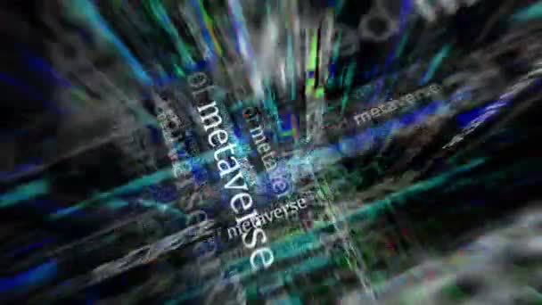 Overskriftsnyheter Tvers Media Med Metaverse Cyberspace Simulering Livet Virtuell Virkelighet – stockvideo