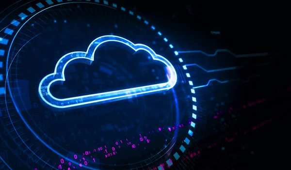 Cloud Computing Och Online Lagring Och Internet Server Symbol Digitalt — Stockfoto