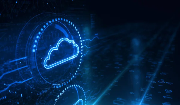 Cloud Computing Och Online Lagring Och Internet Server Symbol Digitalt — Stockfoto