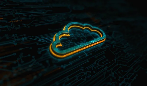 Cloud Computing Und Online Speicher Und Internetserver Symbolisieren Digitales Konzept — Stockfoto