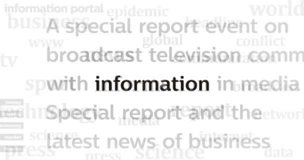 Headline News International Media Information Communication Abstract Concept Internet News — Stock Video