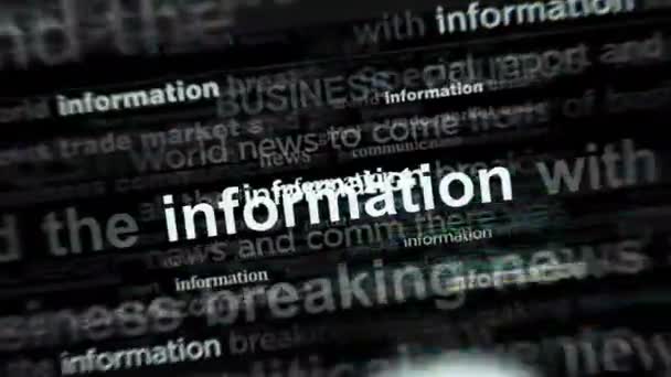 Titular Noticias Los Medios Internacionales Con Información Comunicación Concepto Abstracto — Vídeos de Stock