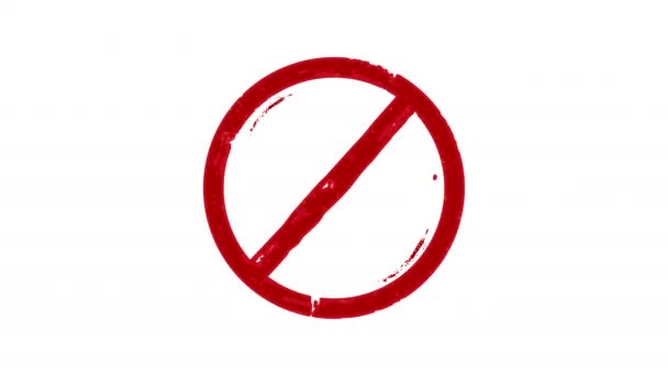 Estampagem Proibida Carimbo Mão Impacto Animação Isolada Ban Restrito Proibido — Vídeo de Stock