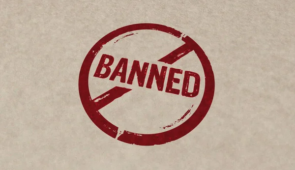 Banned Stamp Icons Few Color Versions Ban Restricted Prohibited Symbol — Stock Photo, Image