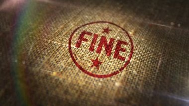 Doğal keten çuvalında güzel bir işaret damgası. Güzel, doğru ya da ceza 3D tasarlanmış soyut bir kavram. Döngüsüz ve kusursuz animasyon.