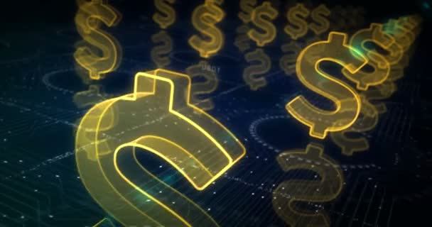 Δολάριο Stablecoin Επιχειρήσεων Νομίσματος Και Ψηφιακό Χρήμα Σύμβολο Αφηρημένη Έννοια — Αρχείο Βίντεο