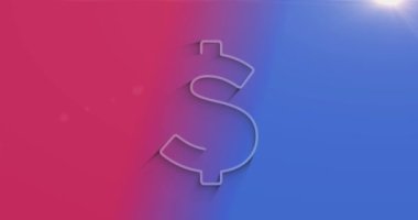Dolar istikrarlı para birimi işi ve doğal gölgesi olan dijital para sembolü. Siber teknoloji ikonu döngülenebilir ve kusursuz soyut konsept. 3D ışık ve gölge nesne.