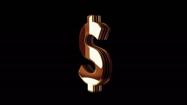 Dolar Stabilny Moneta Waluty Biznesu Cyfrowe Pieniądze Złoty Metal Świecić — Wideo stockowe