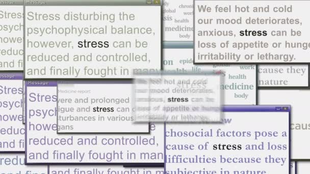 Pop Windows Stress Mental Health Depression Crisis Computer Screen Abstract — Wideo stockowe