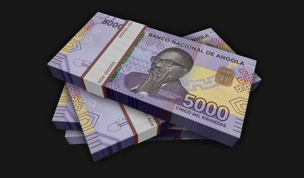 Angolan Kwanza Money Pack Illustration Aoa Banknote Bundle Stacks Concept — 图库照片