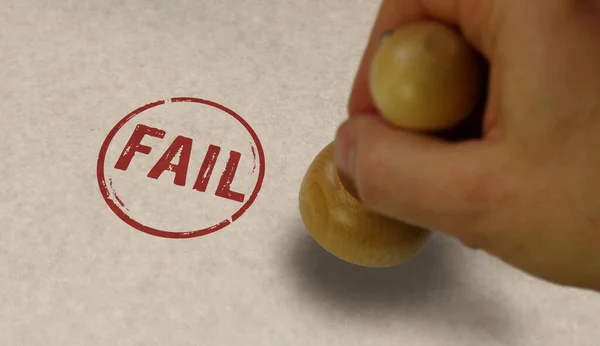 Fail Stamp Stamping Hand Failure Bankrupt Failed Business Concept — Stock Photo, Image