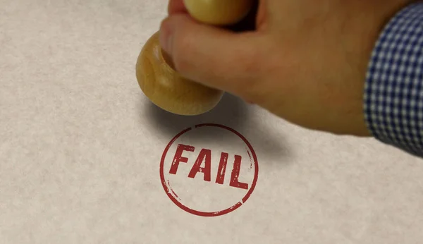 Fail Stamp Stamping Hand Failure Bankrupt Failed Business Concept — Stock Photo, Image