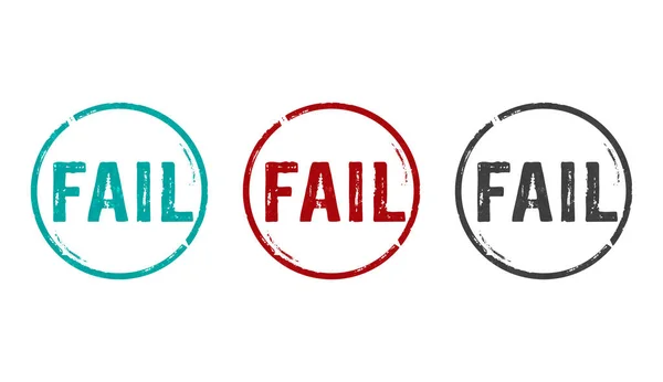 Fail Stamp Icons Few Color Versions Failure Bankrupt Failed Business — Stock fotografie