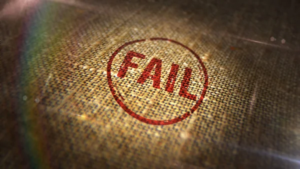 Fail Stamp Printed Linen Sack Failure Bankrupt Failed Business Concept — Stock fotografie