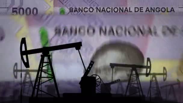 Ангола Кванза Рахуючи Гроші Допомогою Насоса Нафтова Платформа Паливний Енергетичний — стокове відео