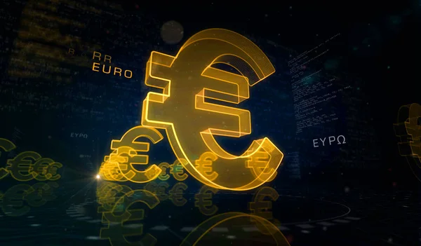 Euro Stablecoin Currency Business Digital Money Symbol Digital Concept Network — 스톡 사진