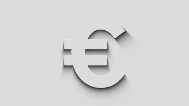 Euro stablecoin currency business and digital money symbol with natural shadow. Cyber technology icon loopable and seamless abstract concept. 3d light and shade object.