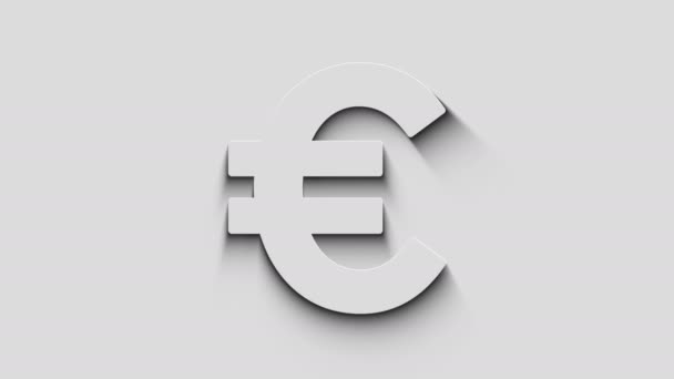 Euro Stabiles Währungsgeschäft Und Digitales Geldsymbol Mit Natürlichem Schatten Cyber — Stockvideo