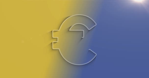 Euro Stablecoin Valuta Üzleti Digitális Pénz Szimbólum Természetes Árnyék Cyber — Stock videók