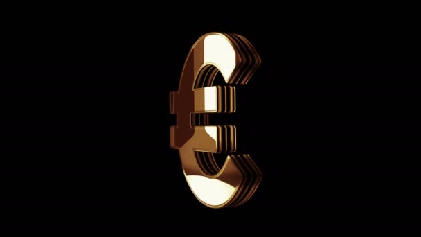 Euro Stablecoin Currency Business Digital Money Golden Metal Shine Symbol — Vídeo de Stock