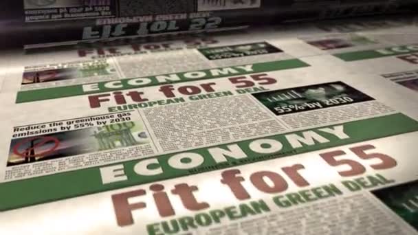 Fit European Green Deal Reduce Greenhouse Gas Emissions Daily Newspaper — Video