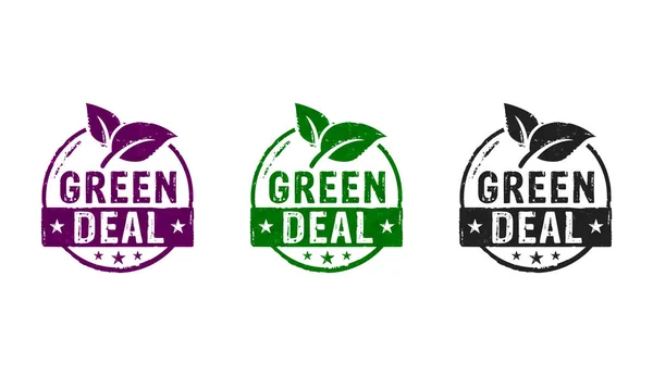 Green Deal Birkaç Renkli Versiyonu Var Sera Gazı Emisyon Kavramının — Stok fotoğraf