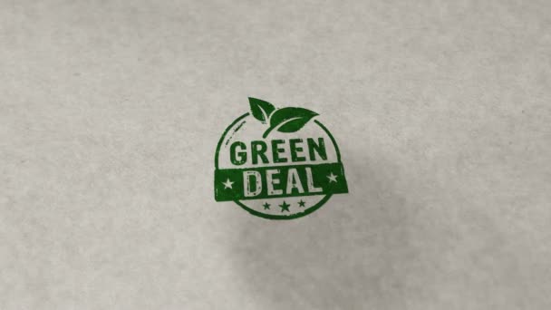 Green Deal Stamp Loopable Seamless Animation Hand Stamping Impact European — Wideo stockowe