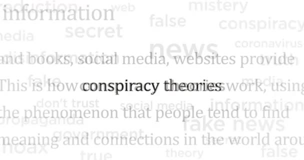 Headline News International Media Conspiracy Theories Hoax Theory Fake News — Vídeo de stock