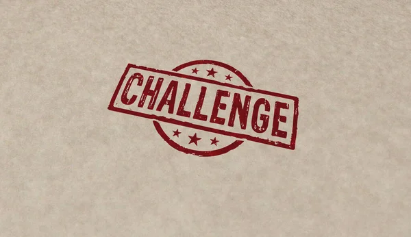 Challenge Stamp Icons Few Color Versions Goal Achieving Competition Motivation — ストック写真