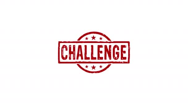 Challenge Stamp Hand Stamping Impact Isolated Animation Goal Achieving Competition — 图库视频影像