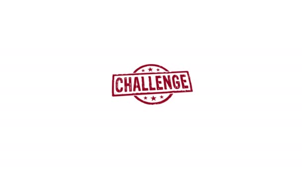 Challenge Stamp Hand Stamping Impact Isolated Animation Goal Achieving Competition — Vídeo de Stock
