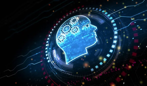 Artificial Intelligence Technology Deep Learning Symbol Digital Concept Network Cyber — Foto de Stock