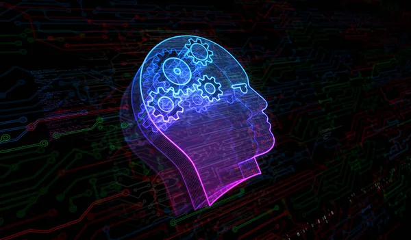 Artificial Intelligence Technology Deep Learning Symbol Digital Concept Network Cyber — ストック写真