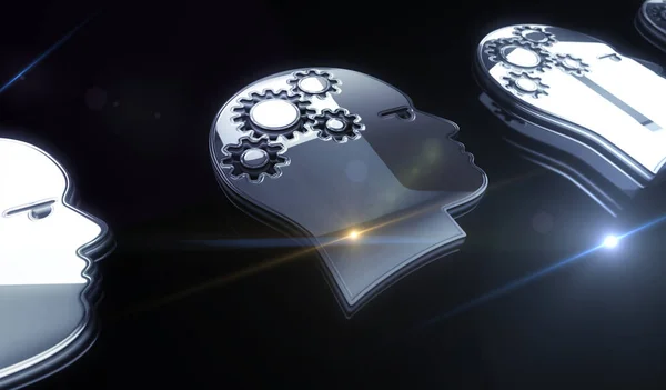 Artificial Intelligence Technology Deep Learning Golden Metal Shine Symbol Concept — ストック写真