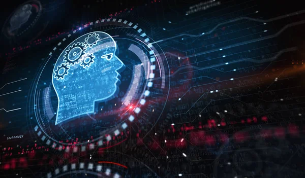 Artificial Intelligence Technology Deep Learning Symbol Digital Concept Network Cyber — Foto de Stock