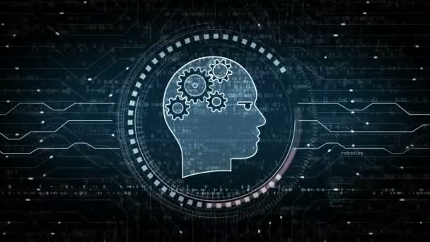 Artificial Intelligence Technology Deep Learning Symbol Abstract Digital Concept Network — Vídeos de Stock