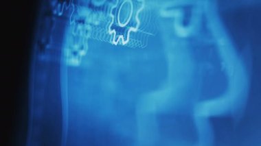 Artificial intelligence technology AI and deep learning symbol abstract digital concept. Global network and cyber technology background seamless and looped 3d animation.