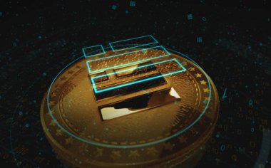 Binance BUSD stablecoin cryptocurrency gold coin on green screen background. Abstract concept 3d illustration.